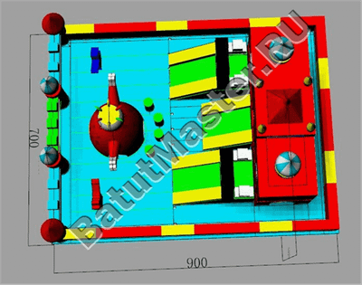 Коммерческий надувной батут "Страна клоунов"