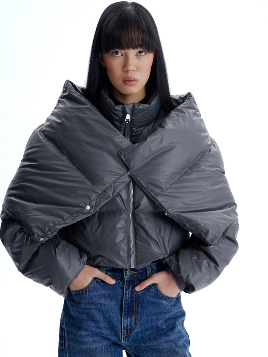 Пуховик "Ice, baby" серый