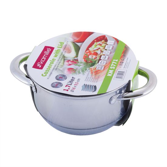 Кастрюля 1,7 л. из нержавеющей стали Kamille KM-5771