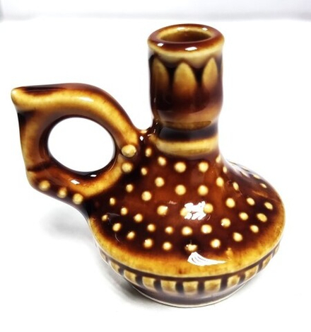 Подсвечник Кувшин коричневый (Лоп)