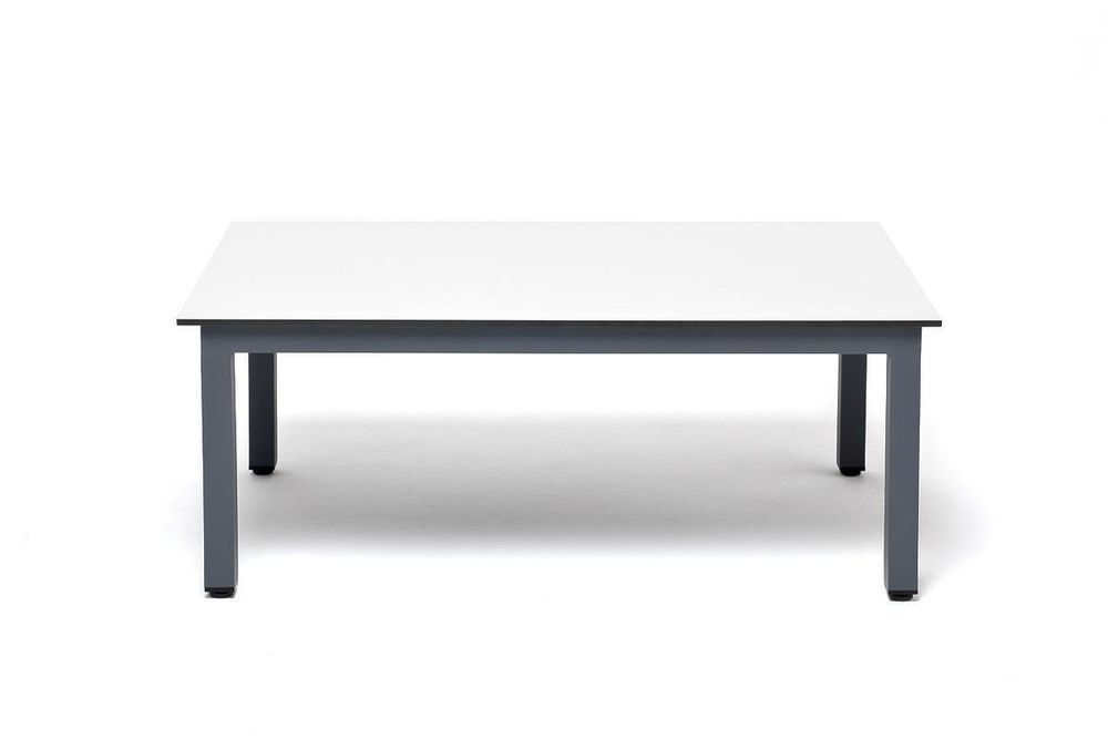 "Канны" журнальный столик из HPL 90х60, H40, каркас темно-серый (RAL 7024), цвет столешницы "молочный"