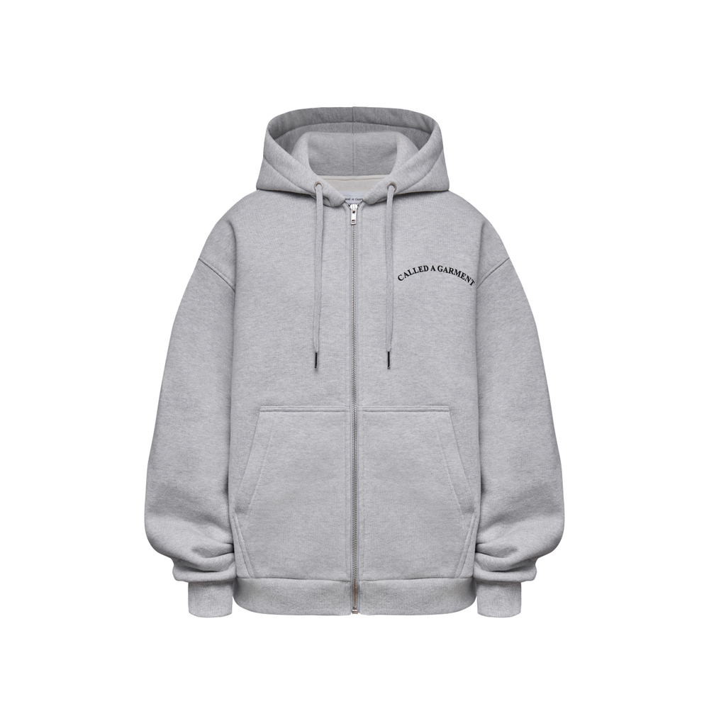 Худи Called a Garment Stamp Heavy Cotton Zip Hoodie "Grey Melange"