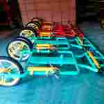 Семейный велосипед, трехместный, красный