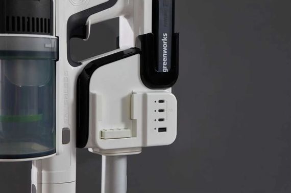 Пылесос вертикальный аккумуляторный на подставке Greenworks 24В GD24SVK4D с АКБ и ЗУ