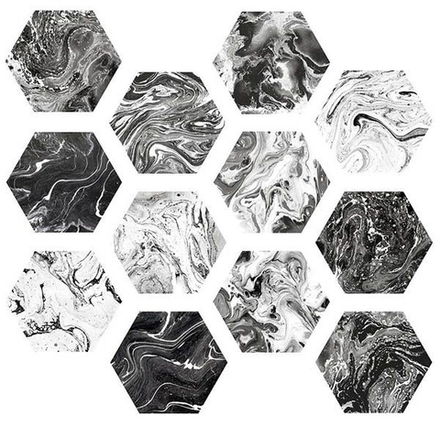 Керамогранит EBRU Shiny Hexa (20 вариаций рис.)