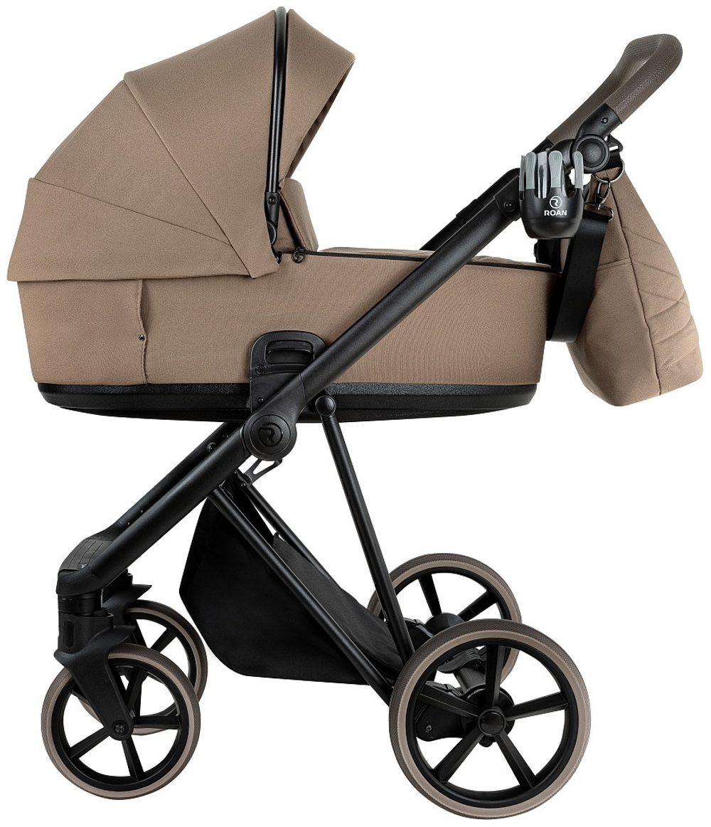 Детская коляска Roan Sol 2.0 3 в 1 с автокреслом Pituso Baesa Pro Black SLL/32/T Mocha Mousse/Black/руч.Cappuccino