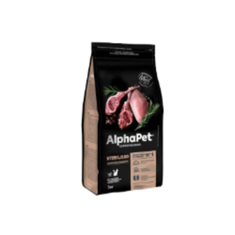 Сухой корм для взрослых стерилизованных кошек и котов AlphaPet Superpremium (АльфаПет) с ягненком и индейкой, 3 кг