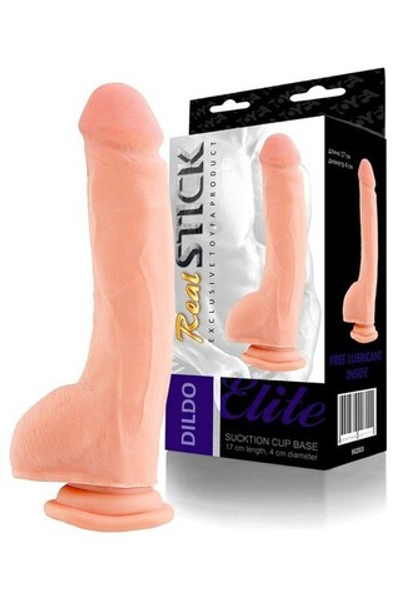 Реалистичный фаллос на присоске Real Stick, (22 см) (Цвет: телесный)