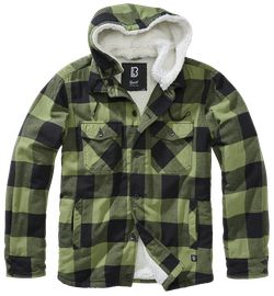 Brandit LUMBER JACKET HOODED black/olive