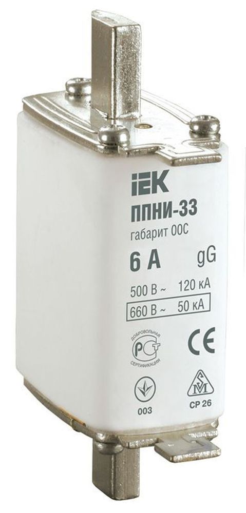 Вставка плавкая ППНИ-33 6А габарит 00С IEK DPP11-006