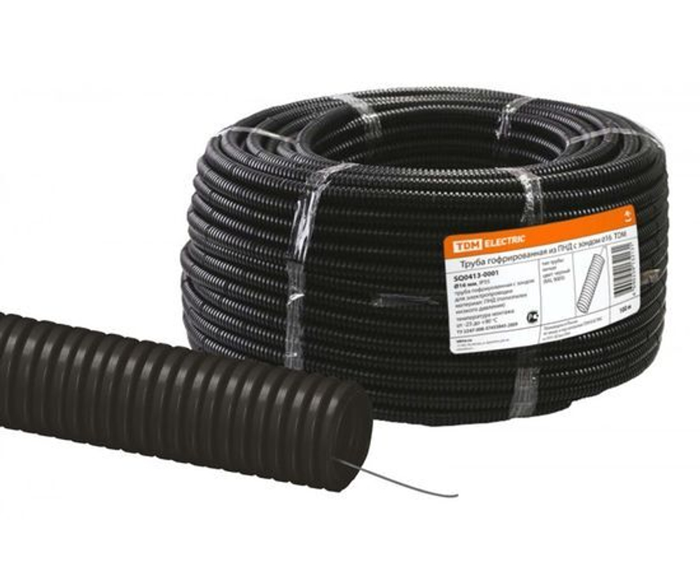 Гофрированная легкая труба с зондом ПНД d16 100м TDM SQ0413-0001