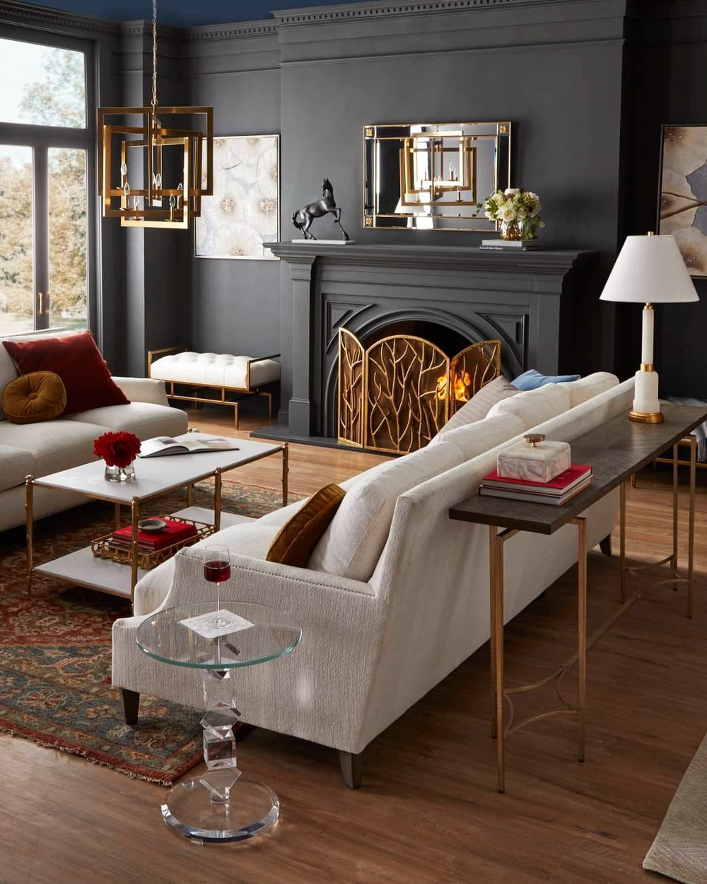 Золотая люстра “Кэрри”