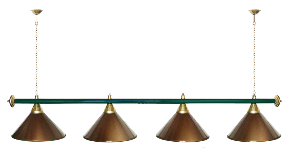 Лампа STARTBILLIARDS 4 пл. (плафоны золотые,штанга золотая,фурнитура золото)