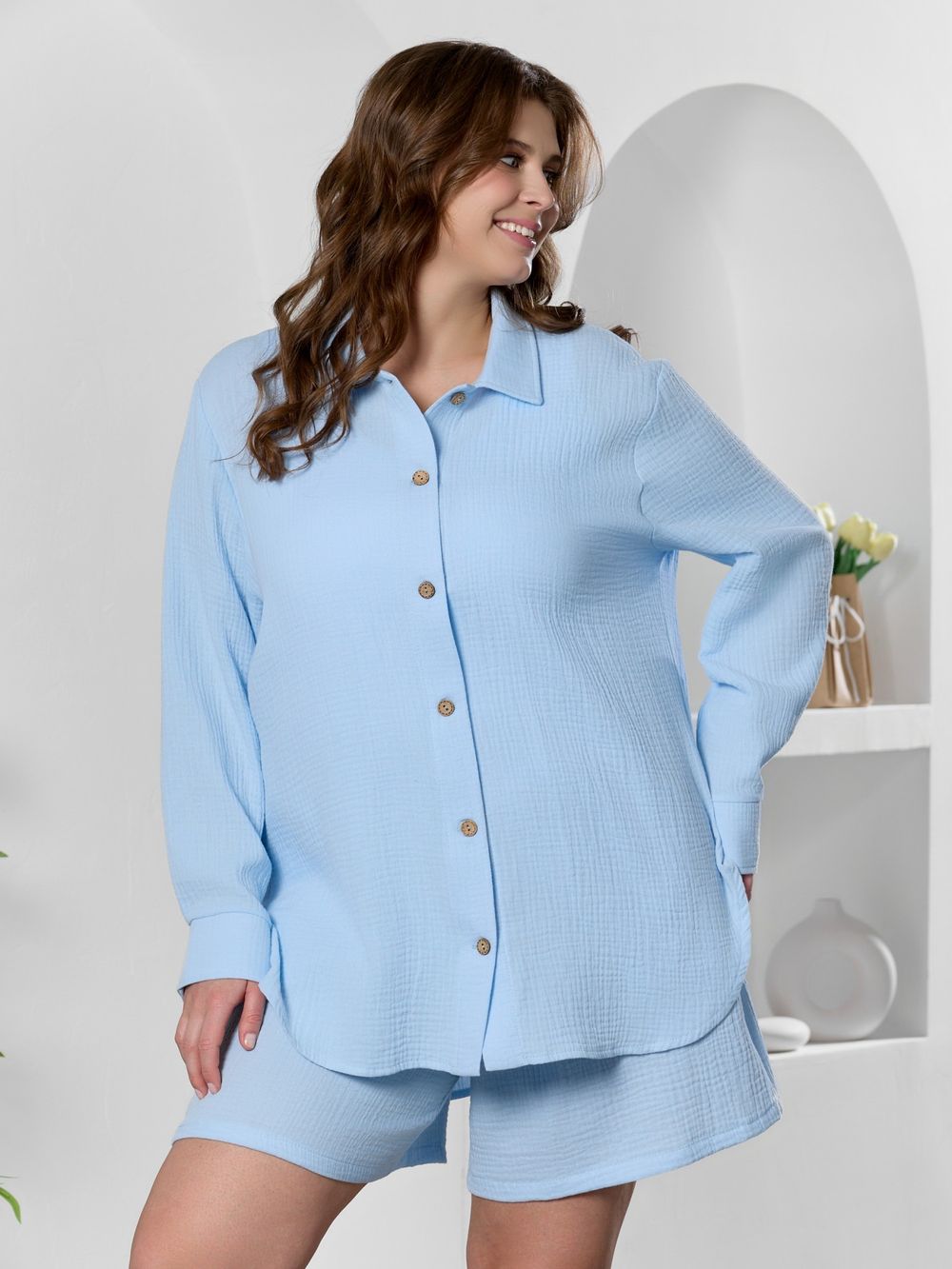 Рубашка Вуаль-6 Виотекс ГОЛУБОЙ