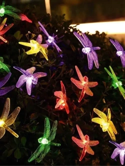Светодиодная гирлянда садовая "Стрекозы" на солнечной батарее, ARTSTYLE, CL-SS28M, 20 светодиодов, 3,8м, мультицвет.