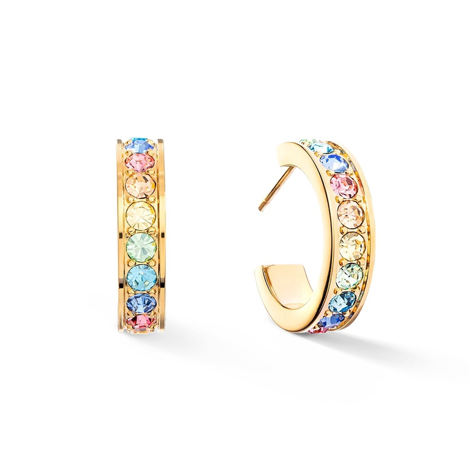 Серьги-пусеты Coeur de Lion Multicolor Pastel Gold 0131/21-1590