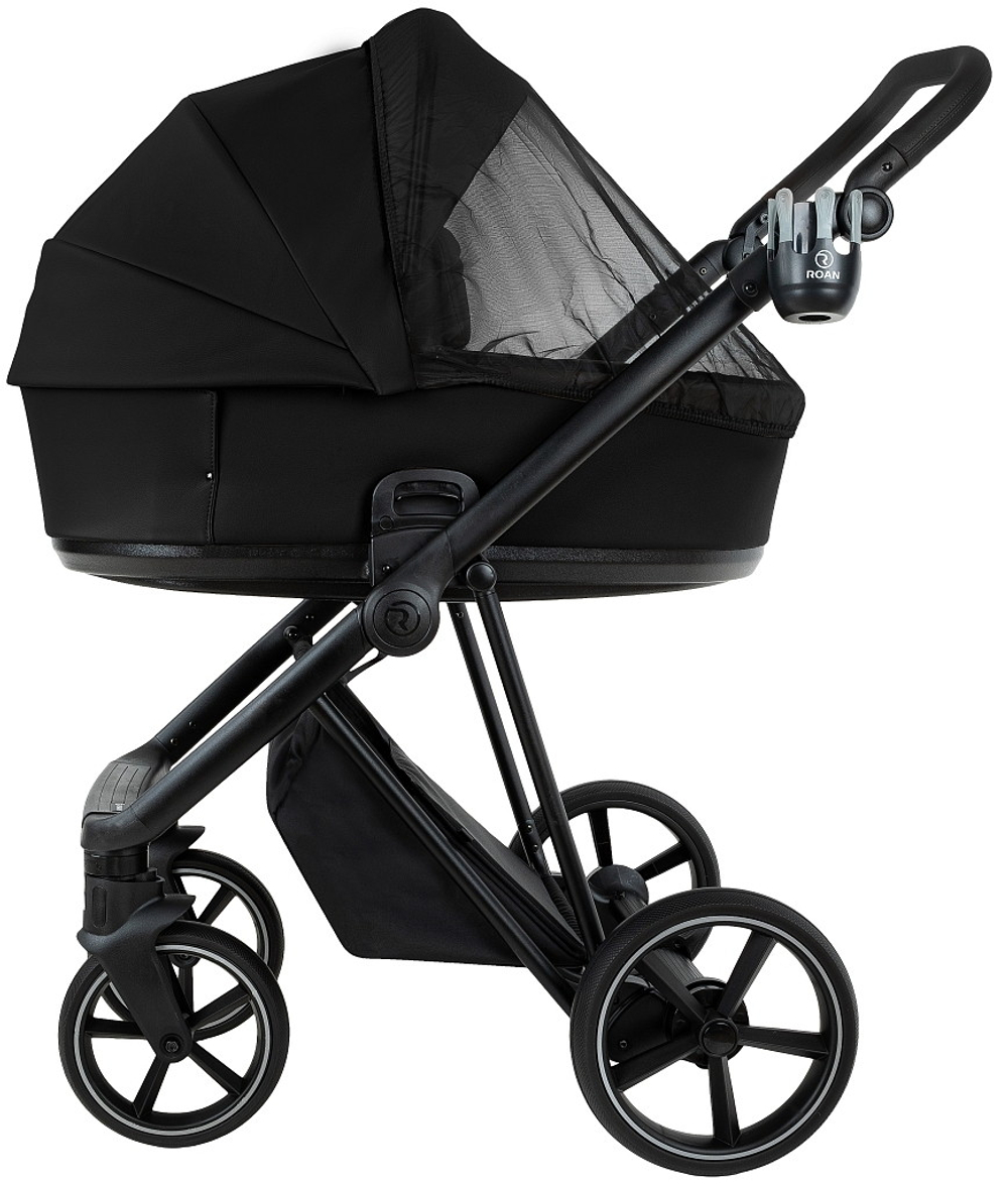 Детская коляска Roan Sol Vintage Leather 2.0 2 в 1 SL/10/L Black/Black/руч.Черный