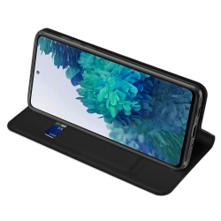 Чехол книжка из PU кожи черного цвета от Dux Ducis для Samsung Galaxy S20 FE, серия Skin Pro Series Case
