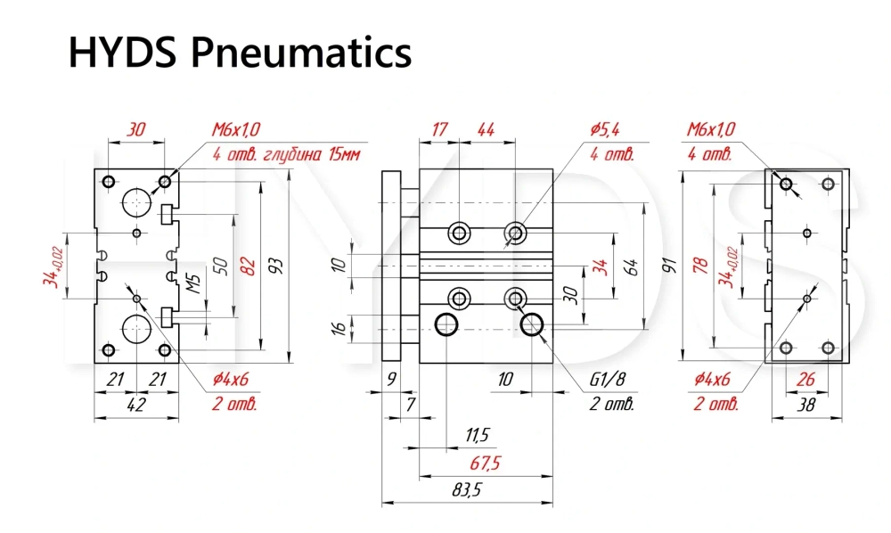 MGPM25TF-30Z Пневмоцилиндр