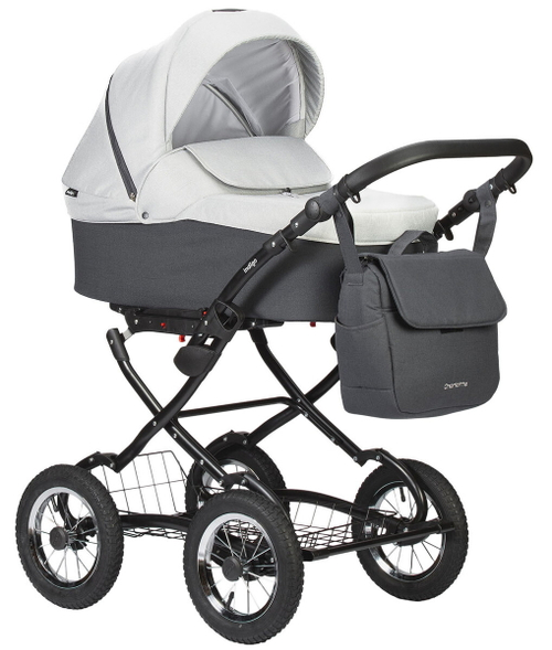 Детская коляска Indigo Charlotte Sity Classic 12 2 в 1 Cs05 т.серый+св.серый