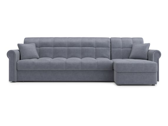 Диван угловой с оттоманкой Палермо 1,8 - Velutto 32 серый/кант Velutto 32 серый