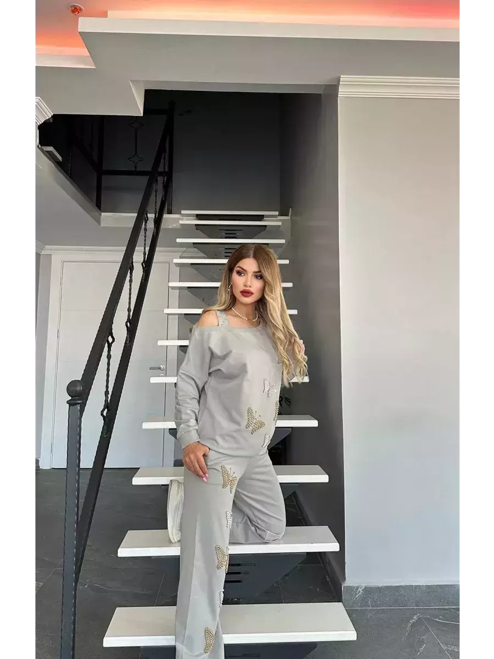 костюм с принтом бабочки