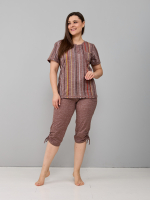 Пижама с бриджами КД-61/рогожкакоричневый-цепочка