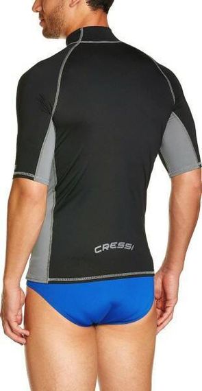 Гидрофутболка-рашгард Cressi Rash Guard с коротким рукавом черно-серая