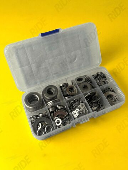 Шайба из нержавейки M2, M2.5, M3, M4, M5, M6, M8, M10, M12 (DIN 125, набор 580 шт.)