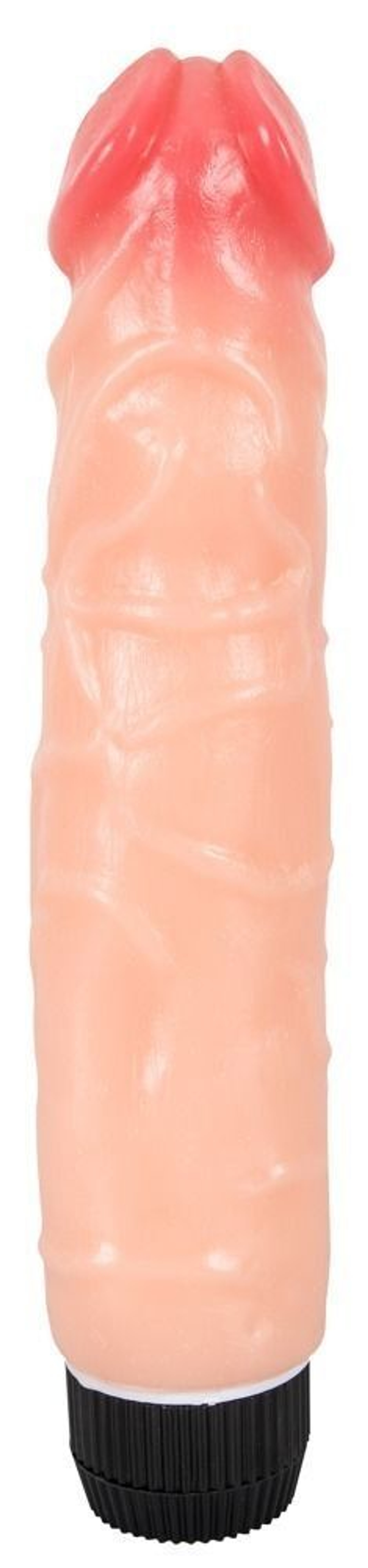 Толстый вибратор с венами и ярковыраженной головкой - 23 см. (Цвет: телесный)