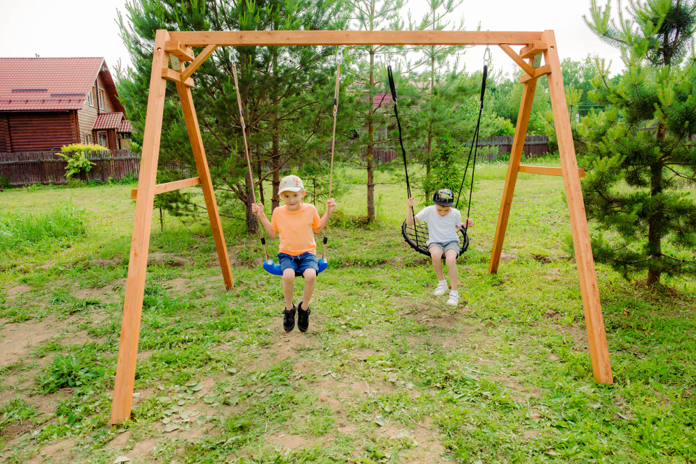 Деревянные качели с качелями гнездо 60 см