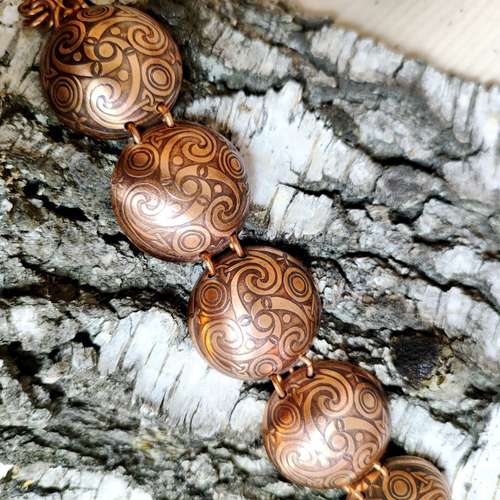 Медный браслет, сферический. Длина 15 - 20 см.