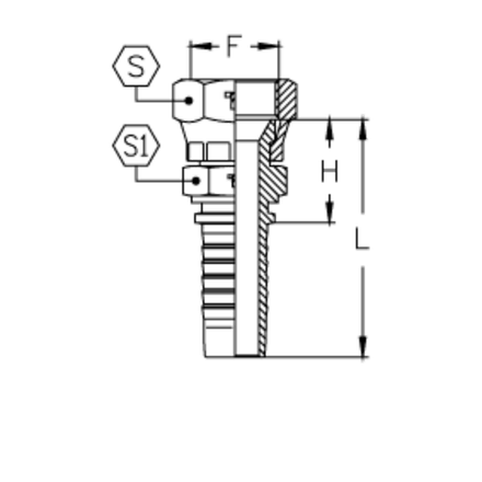 Фитинг DN 25 JIS BSP 1 TIEFFE