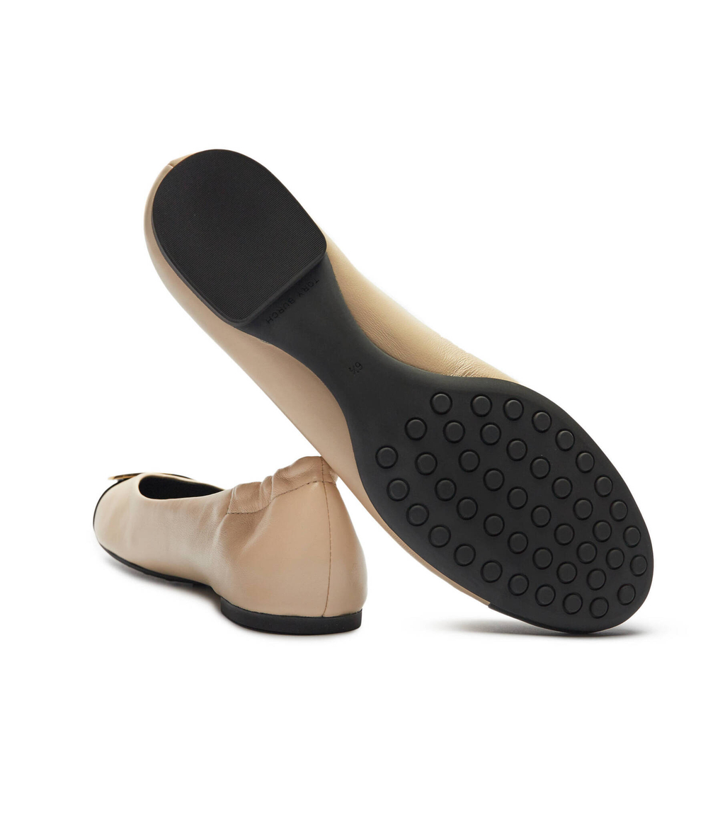 Кожаные балетки claire TORY BURCH - песочный(148336)