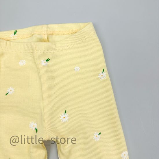 Бриджи хлопковые "Летние цветы" бледно-желтые