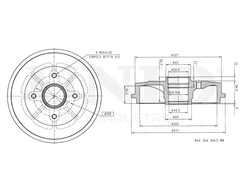 Барабан тормозной задний UNIO BRD-10060