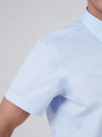 Рубашка приталенная SLIM FIT с коротким рукавом, голубая