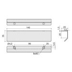 Ручка-профиль накладная L.146мм, отделка черный бархат (матовый)