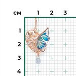 Подвеска «Крыло бабочки» (пожелание здоровья) из комбинированного золота с топазами и эмалью