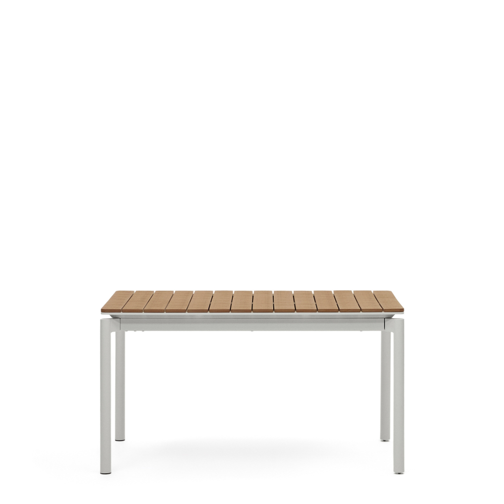 Уличный раздвижной стол Canyelles из полистирола и алюминия светло-серого цвета, 140 (200) x 90