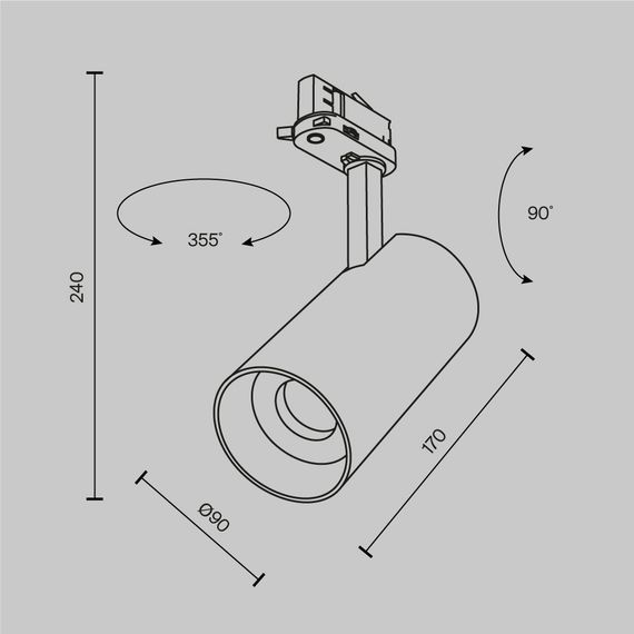 Трековый светильник Maytoni Technical TR197-3-40WCCT-M-B