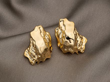 Серьги-гвоздики "Метеориты" 25мм