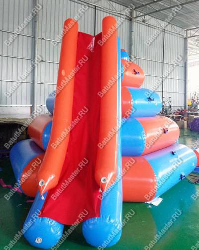 Надувной водный аттракцион "Веселые ярусы-2" сине-оранжевый размер 4,6*4,6*3 м