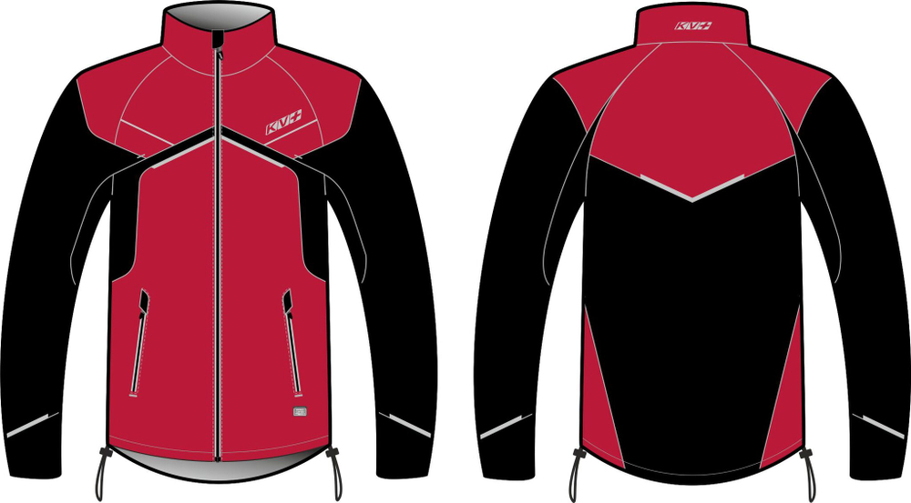 Куртка разминочная KV+ DAVOS red/black, унисекс, 23V116.3