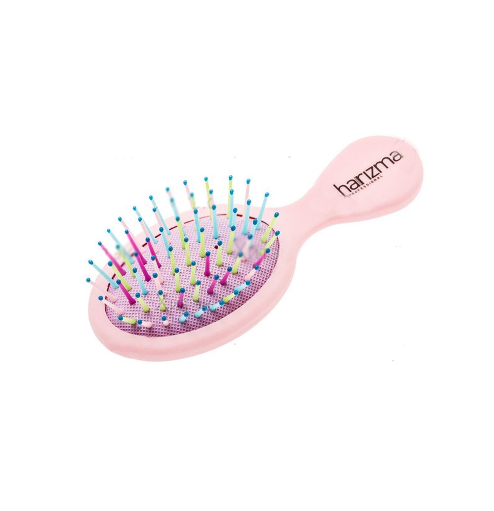 Щетка массажная Harizma Rainbow, малая, розовая (h10640-1205)
