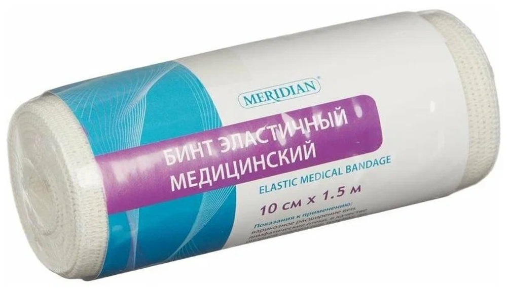 Бинт эластичный средней растяжимости 1,5 м × 10 см Meridian