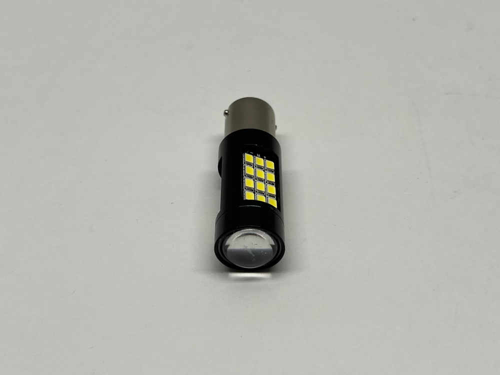 P21W / Светодиодная лампа P21W, 42 диодов, белый, 12-24В, линза (за 1 шт.) -