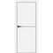 Межкомнатная дверь PX-19 кромка алюминиевая чёрная ПЭТ белый матовый глухая