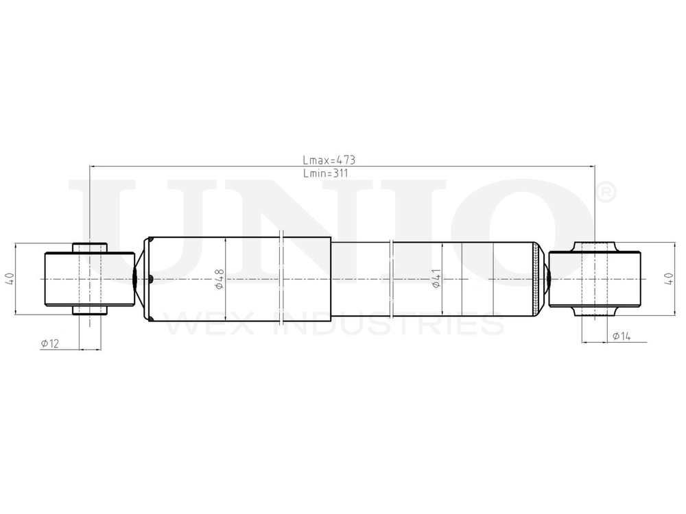 Амортизатор газовый задней подвески UNIO SAB-10534