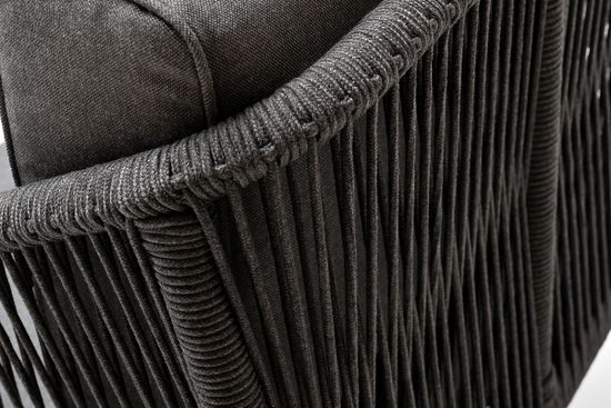 "Канны" модульная угловая лаунж-зона из роупа (веревки), цвет темно-серый